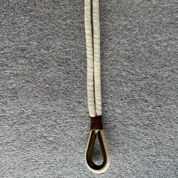 Women's J. Crew Nautical Rope Belt w/ Brown Leather  Loop Buckle - Picture 5 of 6